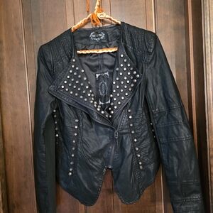 Black Studded Leather Jacket